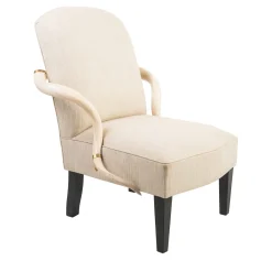 Poltrona Kudu in tessuto di lino beige