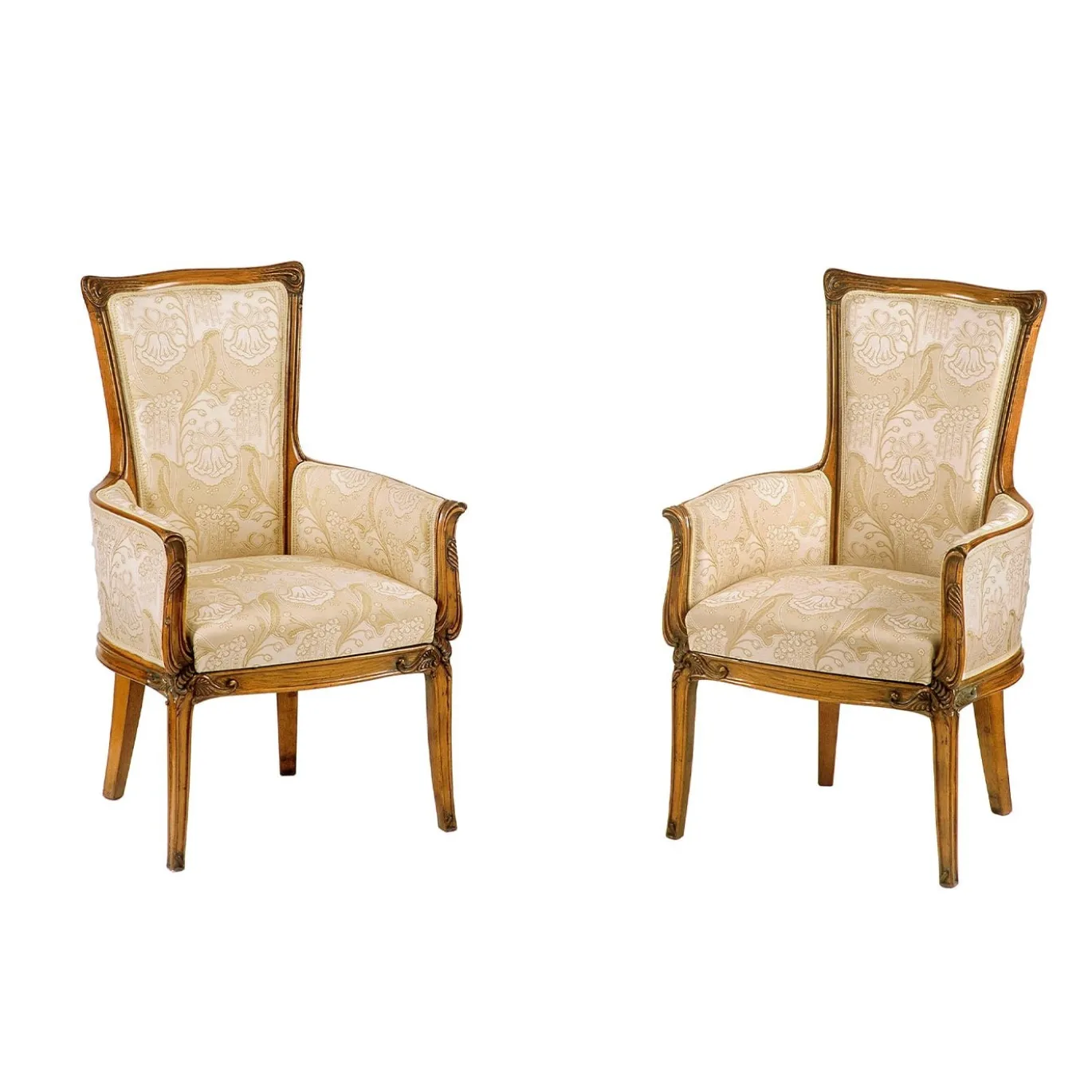 Poltrona Liberty bianco crema di Louis Majorelle