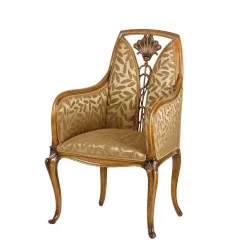 Poltrona Liberty francese in oro di Louis Majorelle