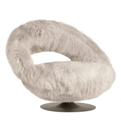 Poltrona Lounge Chantal in cashmere beige della Mongolia