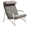 Poltrona lounge Cottage grigia con struttura bianca