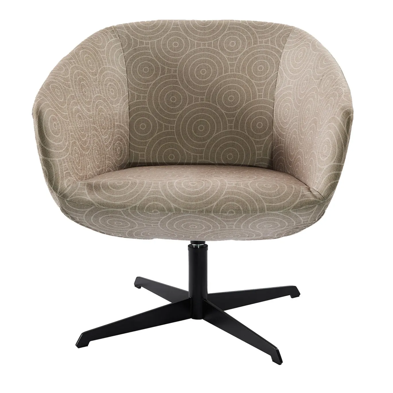 Poltrona lounge girevole Minerva Beige con motivo geometrico