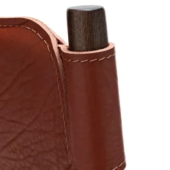 Poltrona Lounge Levante in Pelle Saddle Marrone di Massimo Castagna