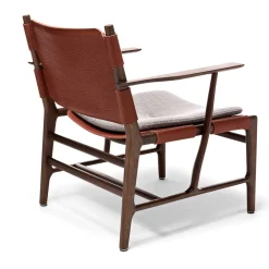 Poltrona Lounge Levante in Pelle Saddle Marrone di Massimo Castagna