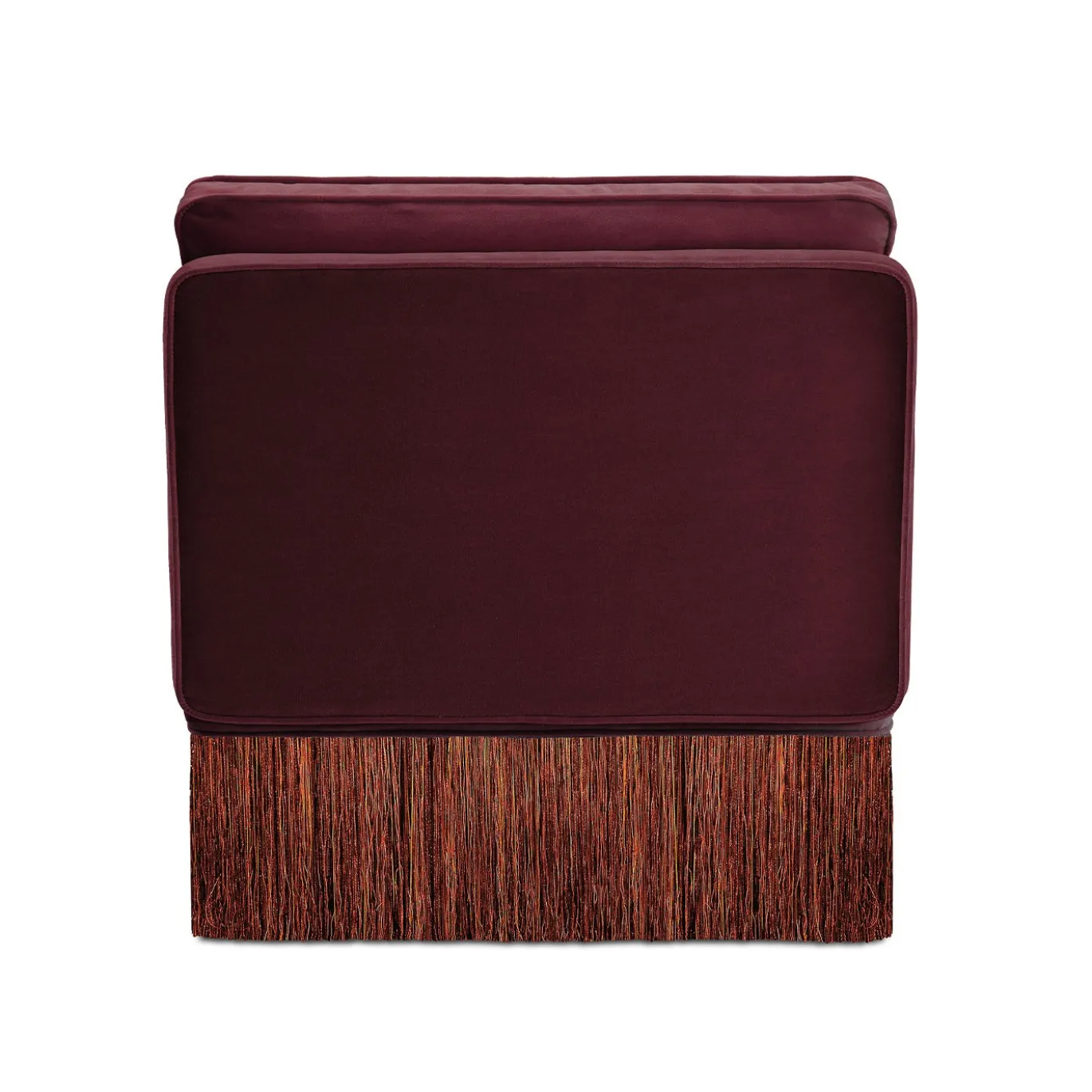 Poltrona Lounge Lilli Modular Bordeaux Con Frange Multicolore
