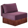 Poltrona Lounge Lilli Modulare in Aubergine con Frange Multicolori