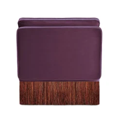 Poltrona Lounge Lilli Modulare in Aubergine con Frange Multicolori