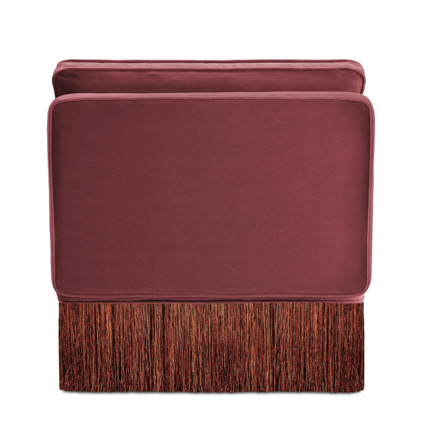 Poltrona Lounge Lilli Modulare Rosso Ciliegia Rosa Pallido Con Frange Multicolori