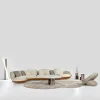 Poltrona Lounge Luxor in pelle trapuntata beige