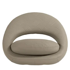 Poltrona Lounge Luxor in pelle trapuntata beige
