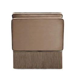 Poltrona lounge modulare beige Lilli con frange marroni