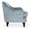 Poltrona Lounge Nor azzurra con gambe in legno