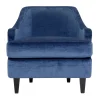 Poltrona Lounge Nor Blu con Gambe in Legno