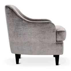 Poltrona Lounge Nor Grigia con Gambe in Legno