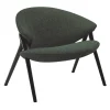 Poltrona Lounge Oliva Verde con gambe in Acero Nero di Costance Guisset