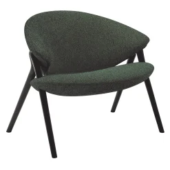Poltrona Lounge Oliva Verde con gambe in Acero Nero di Costance Guisset
