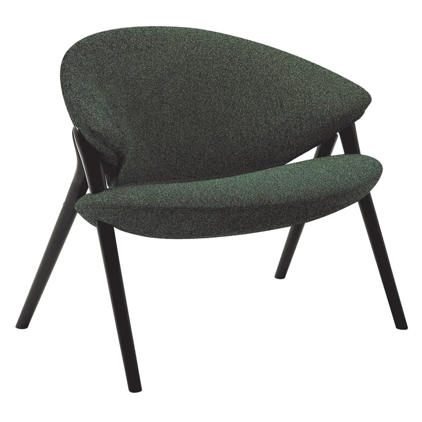 Poltrona Lounge Oliva Verde con gambe in Acero Nero di Costance Guisset