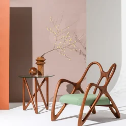 Poltrona lounge per esterni Nanto verde in legno