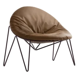 Poltrona lounge Sen-Su con cuscino in pelle