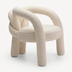 Poltrona Lounge Shibari in Tessuto Bianco di Studiopepe