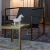 Poltrona lounge Strand in pelle e metallo galvanizzato