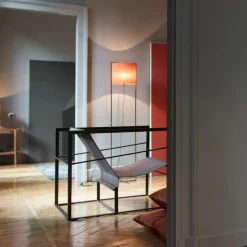 Poltrona lounge Strand in pelle e metallo galvanizzato