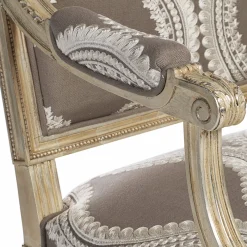 Poltrona Luigi XVI Style beige e grigia