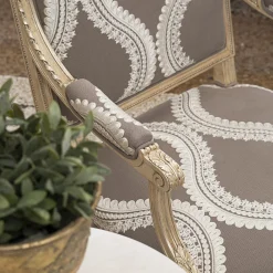 Poltrona Luigi XVI Style beige e grigia