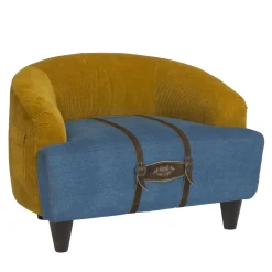 Poltrona Luna Sportiva giallo e azzurro