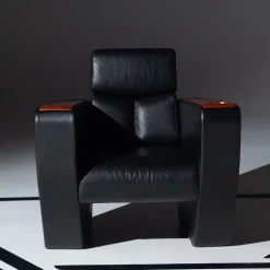 Poltrona MAGNETO Home Cinema in pelle nera
