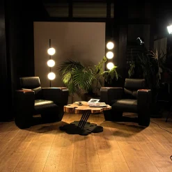 Poltrona MAGNETO Home Cinema in pelle nera
