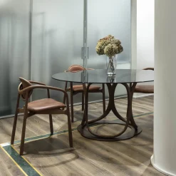 Poltrona Marlena in Pelle e Legno