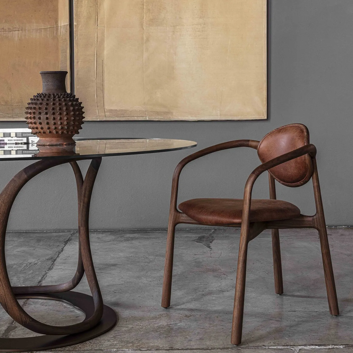 Poltrona Marlena in Pelle e Legno