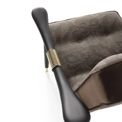 Poltrona Masai in Velluto Marrone