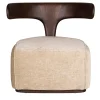 Poltrona Moby Dick rivestita in tessuto beige di Libero Rutilo