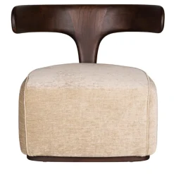 Poltrona Moby Dick rivestita in tessuto beige di Libero Rutilo