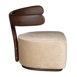 Poltrona Moby Dick rivestita in tessuto beige di Libero Rutilo