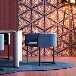 Poltrona Moderna in Velluto Blu C-Chair