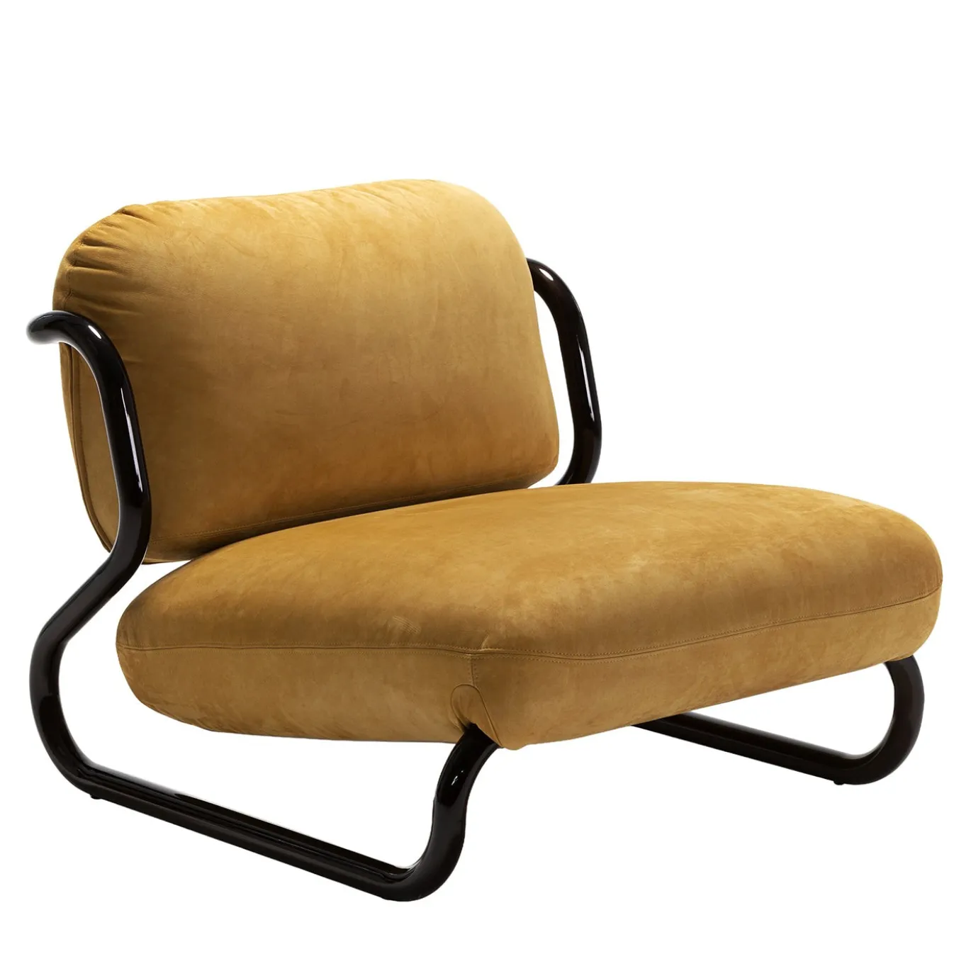 Poltrona Modernista in pelle arancione