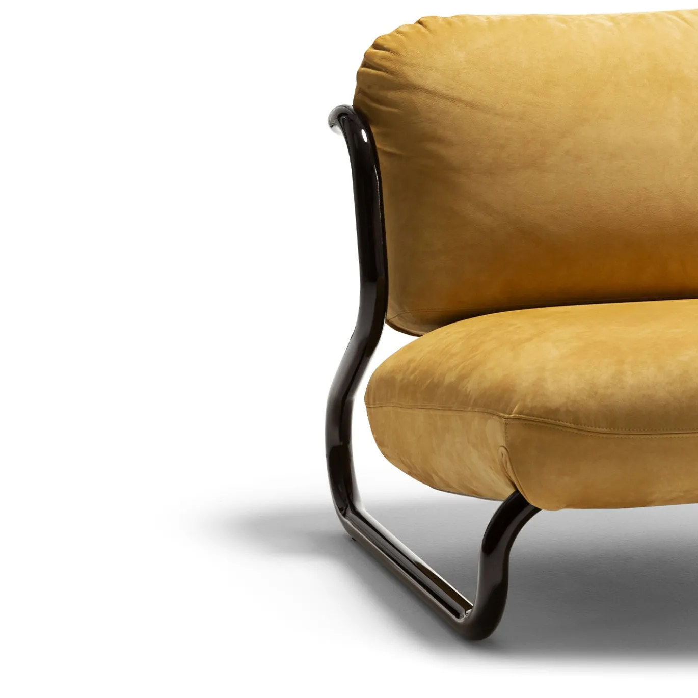Poltrona Modernista in pelle arancione
