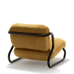 Poltrona Modernista in pelle arancione