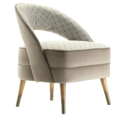 Poltrona Olimpia Geometric-Pattern Taupe