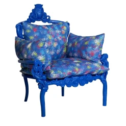 Poltrona Ornamentale Agata Blu