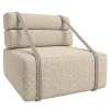 Poltrona per esterni Docker in tessuto bublè chenille beige