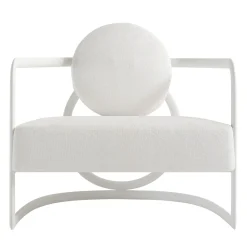 Poltrona per esterni La Medusa Rotonda in Metallo Soft Touch Bianco