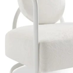 Poltrona per esterni La Medusa Rotonda in Metallo Soft Touch Bianco