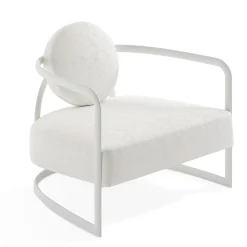 Poltrona per esterni La Medusa Rotonda in Metallo Soft Touch Bianco