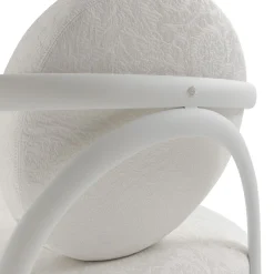 Poltrona per esterni La Medusa Rotonda in Metallo Soft Touch Bianco