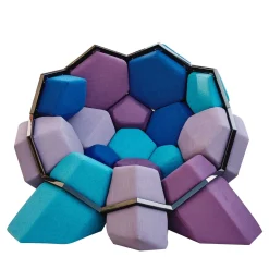 Poltrona Quartz Bio in Cotone Blu di CRTL Zak e Davide Barzaghi