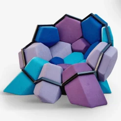 Poltrona Quartz Bio in Cotone Blu di CRTL Zak e Davide Barzaghi